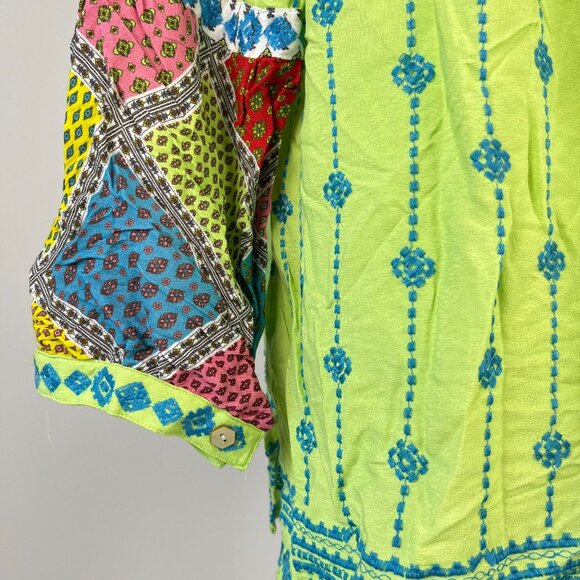 NWOT John Mark Embroidered Woven Multi Patchwork Tunic Top Blouse Shirt Size 3X - Picture 6 of 13